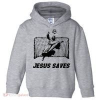 Jesus Saves Jesus Saved Soccer Goal Goalie Toddler Hoodie thumb 0