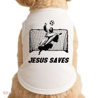 Jesus Saves Jesus Saved Soccer Goal Goalie Doggie Tank thumb 0