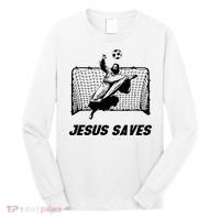 Jesus Saves Jesus Saved Soccer Goal Goalie Long Sleeve Shirt thumb 0