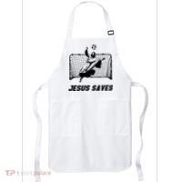 Jesus Saves Jesus Saved Soccer Goal Goalie Apron thumb 0