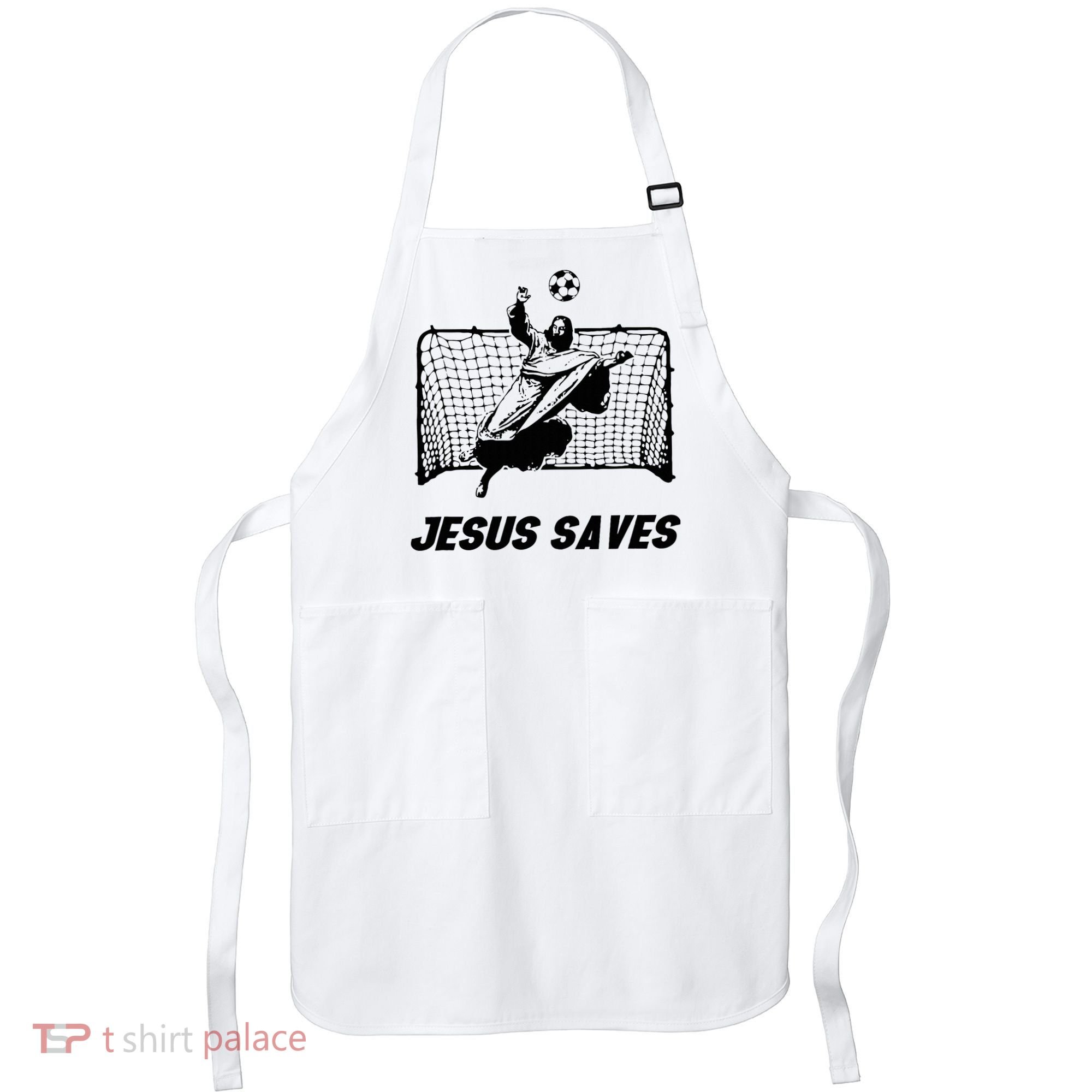 Jesus Saves Jesus Saved Soccer Goal Goalie Apron