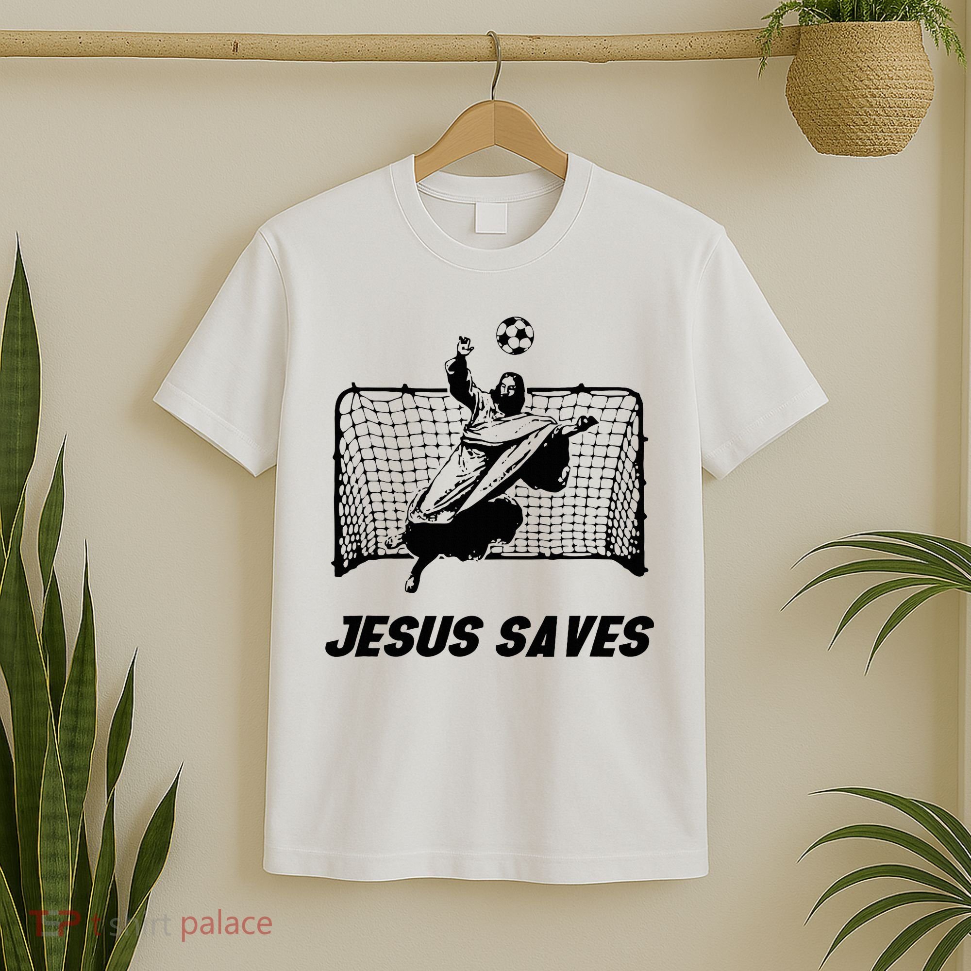 Jesus Saves Jesus Saved Soccer Goal Goalie T-Shirt