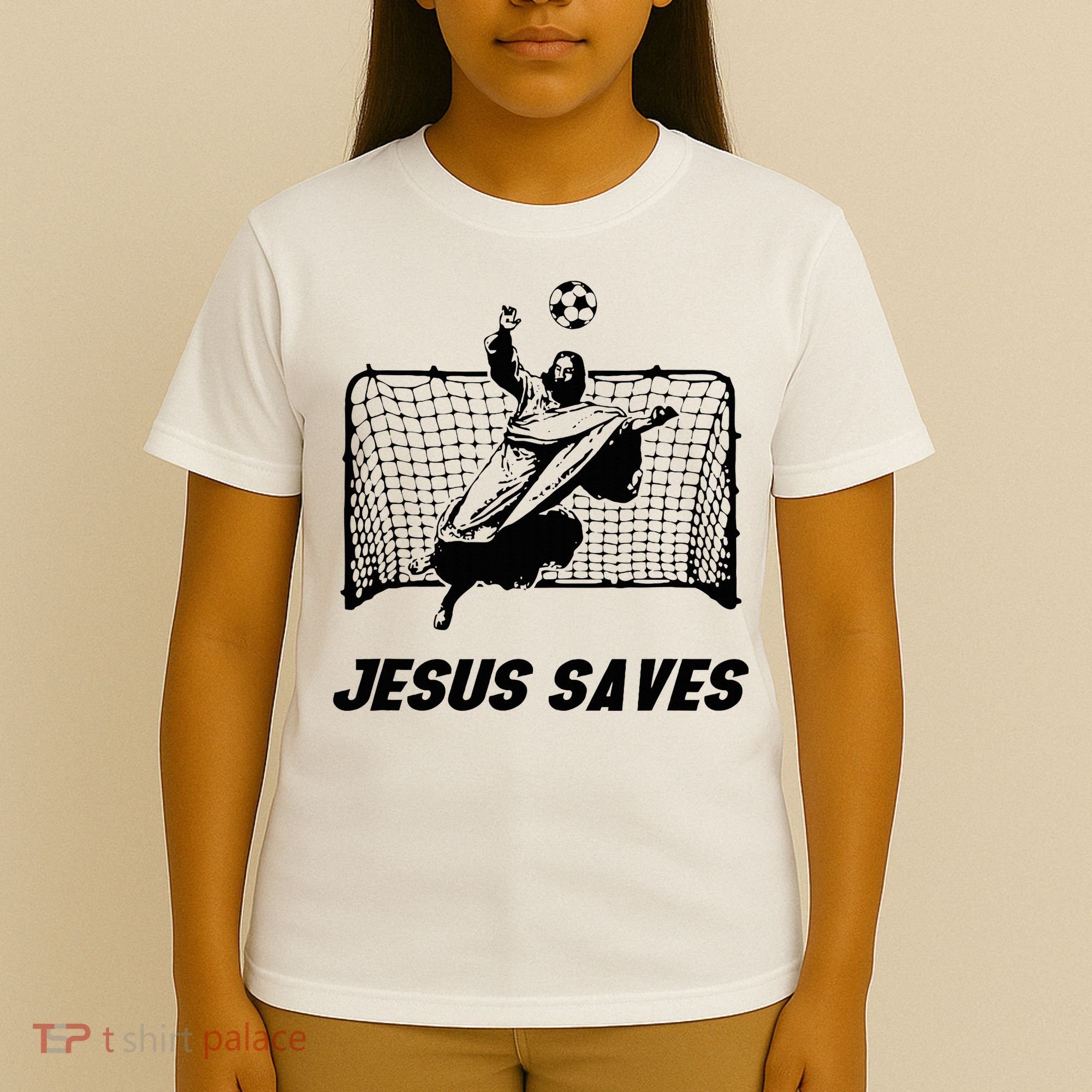 Jesus Saves Jesus Saved Soccer Goal Goalie T-Shirt