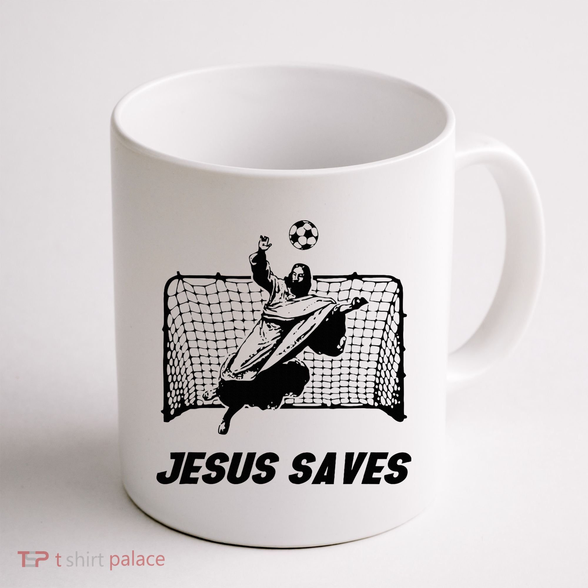 Jesus Saves Jesus Saved Soccer Goal Goalie Coffee Mug