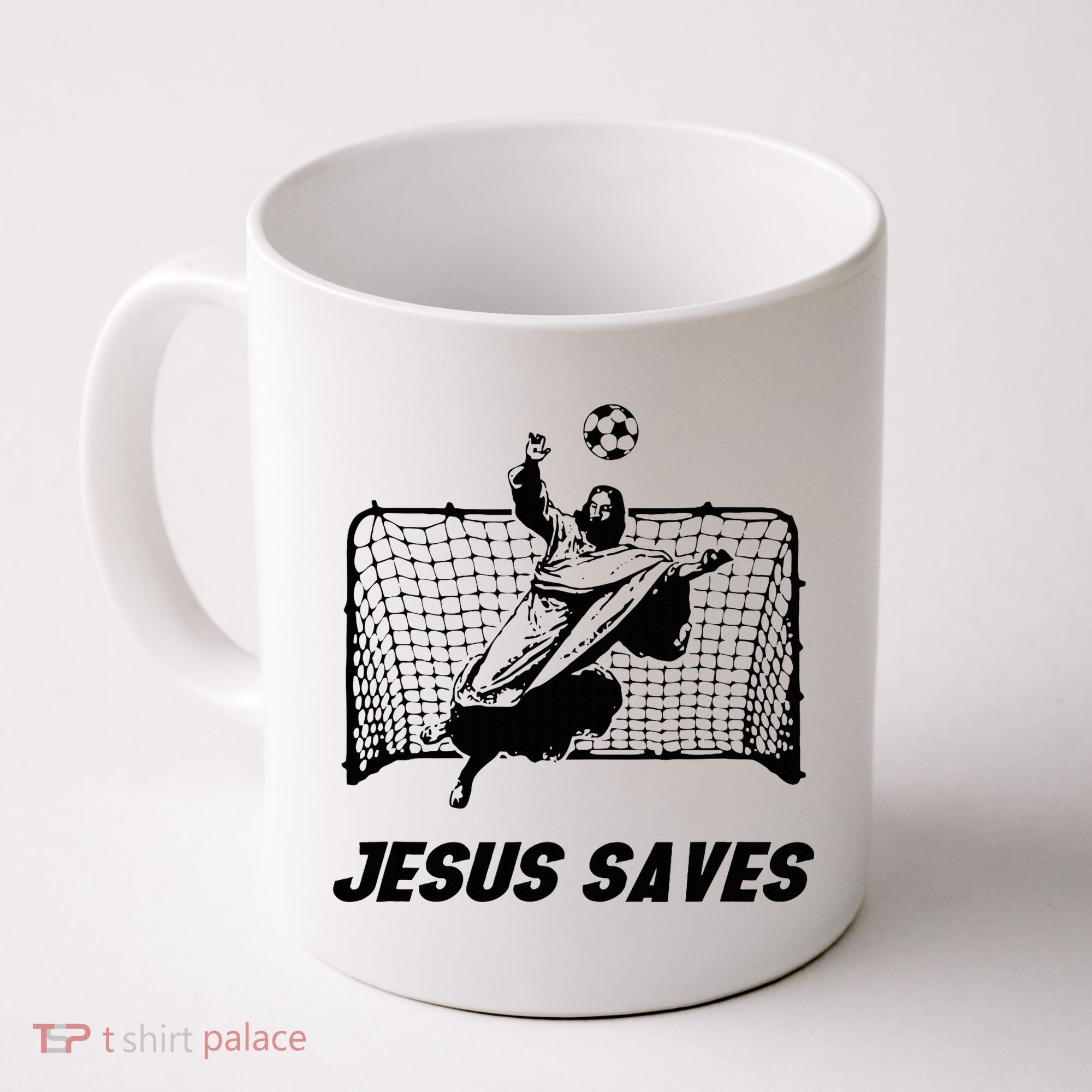 Jesus Saves Jesus Saved Soccer Goal Goalie Coffee Mug