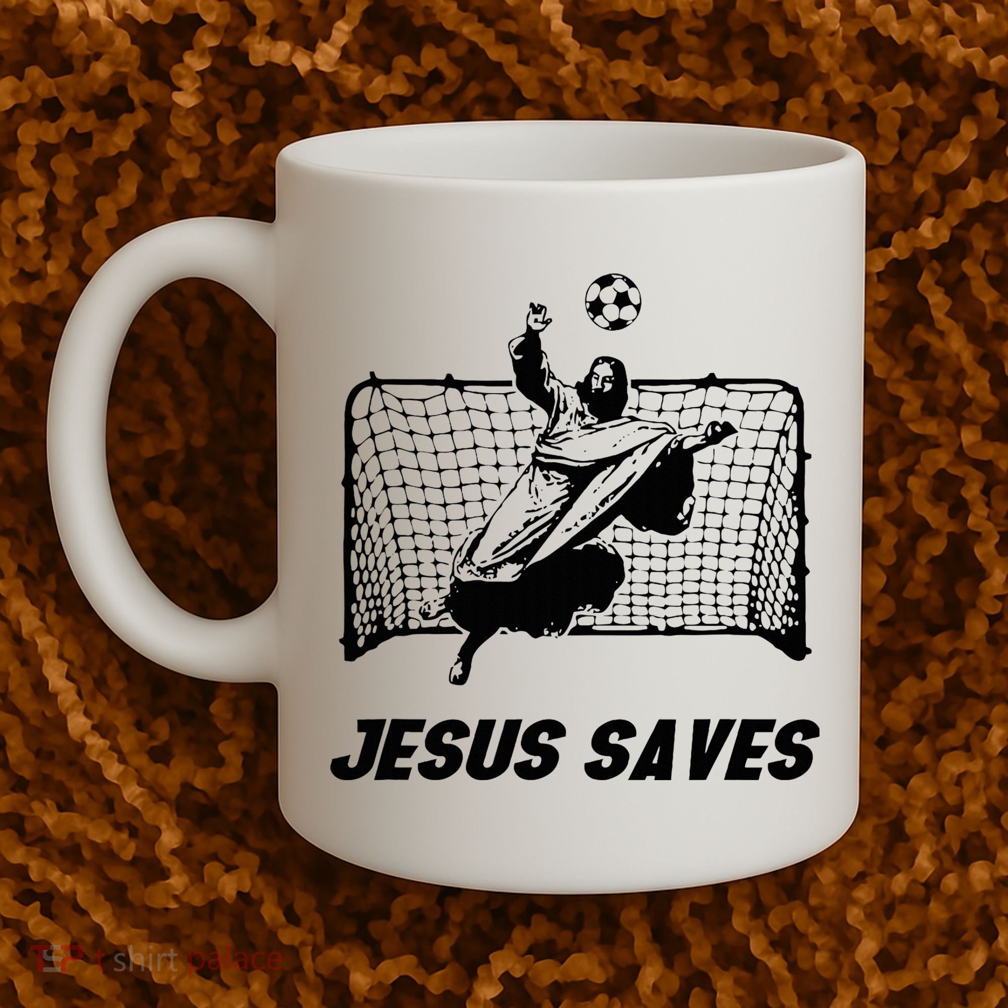 Jesus Saves Jesus Saved Soccer Goal Goalie Coffee Mug