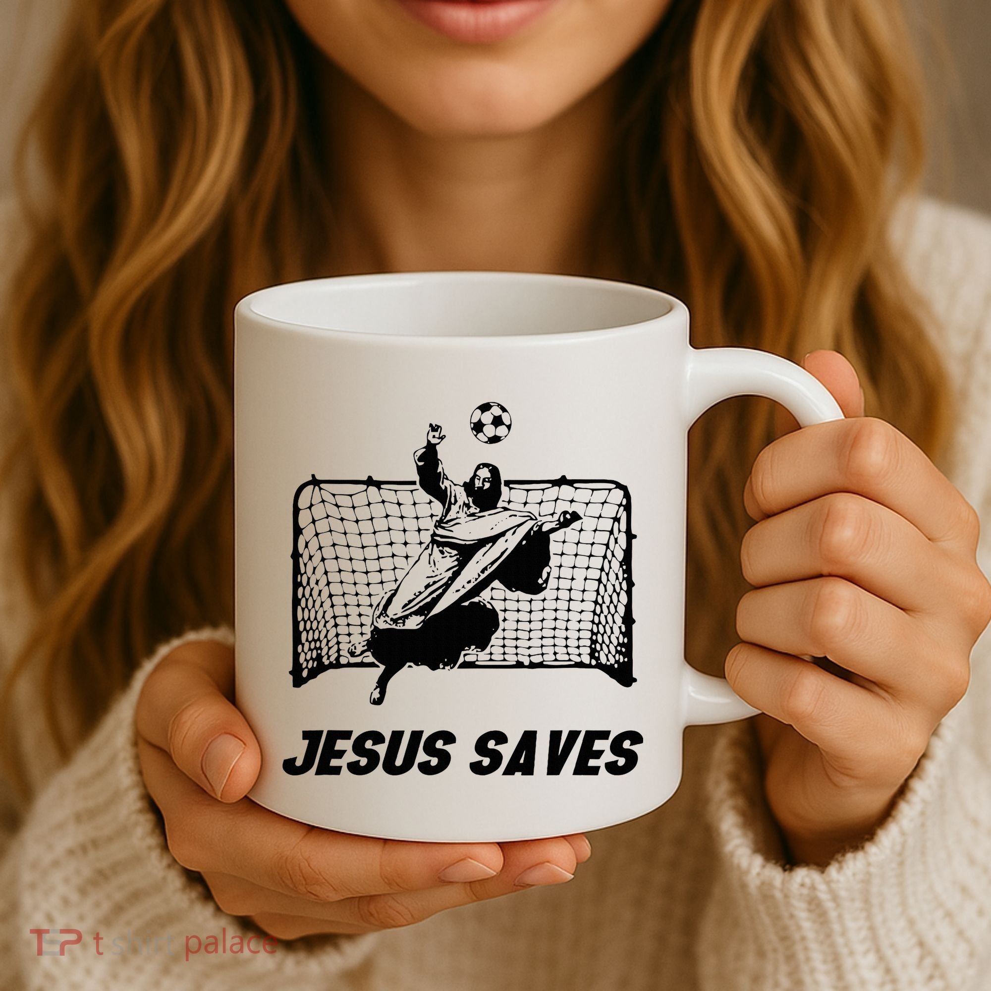Jesus Saves Jesus Saved Soccer Goal Goalie Coffee Mug