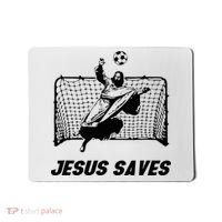 Jesus Saves Jesus Saved Soccer Goal Goalie Mousepad thumb 0