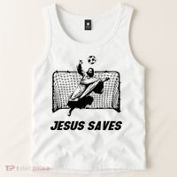 Jesus Saves Jesus Saved Soccer Goal Goalie Tank Top thumb 2