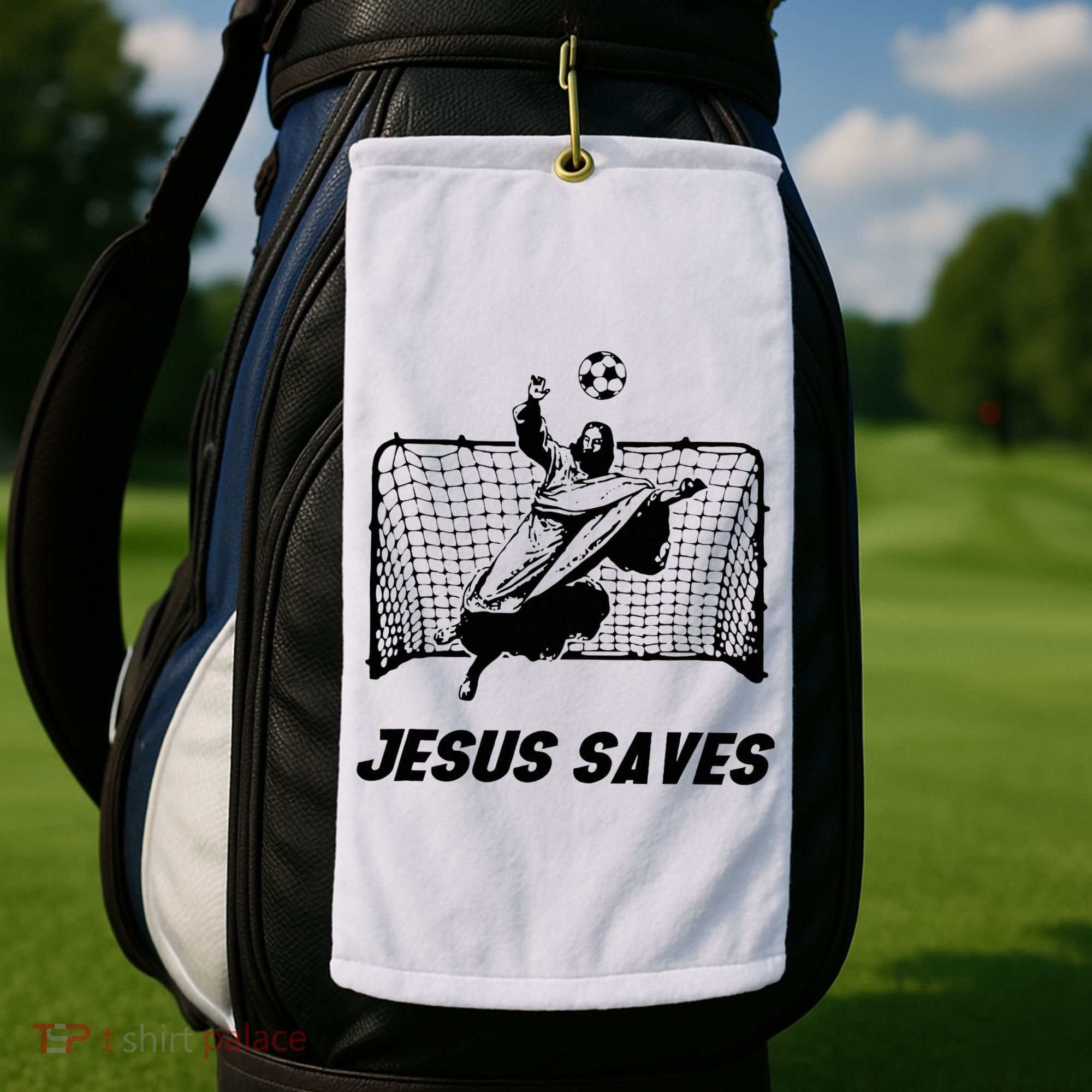 Jesus Saves Jesus Saved Soccer Goal Goalie Golf Towel