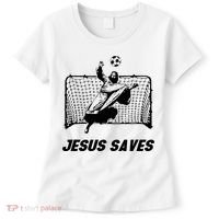 Jesus Saves Jesus Saved Soccer Goal Goalie Women's T-Shirt thumb 0