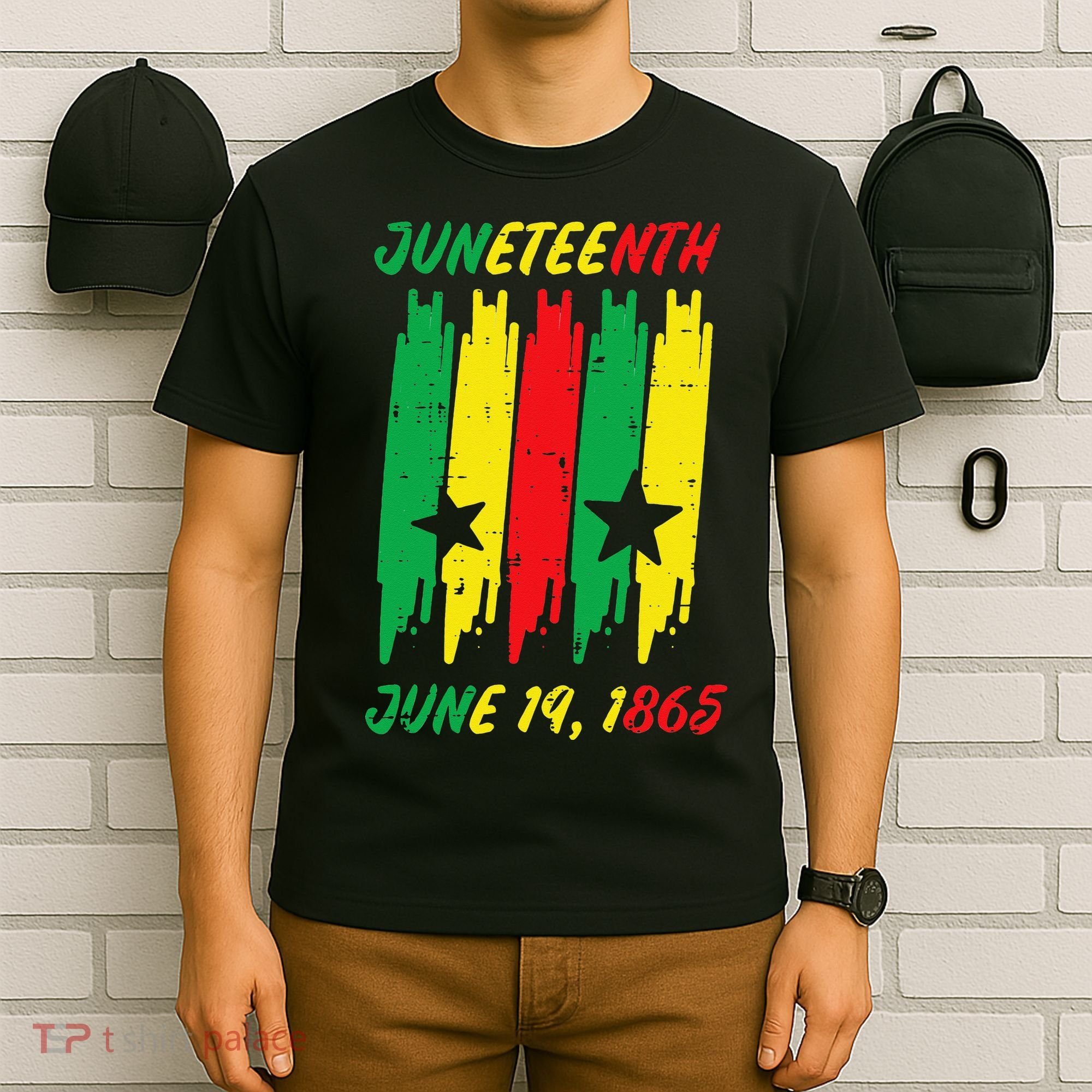 Juneteenth Stripes June 19 1865 Africa Colors T-Shirt