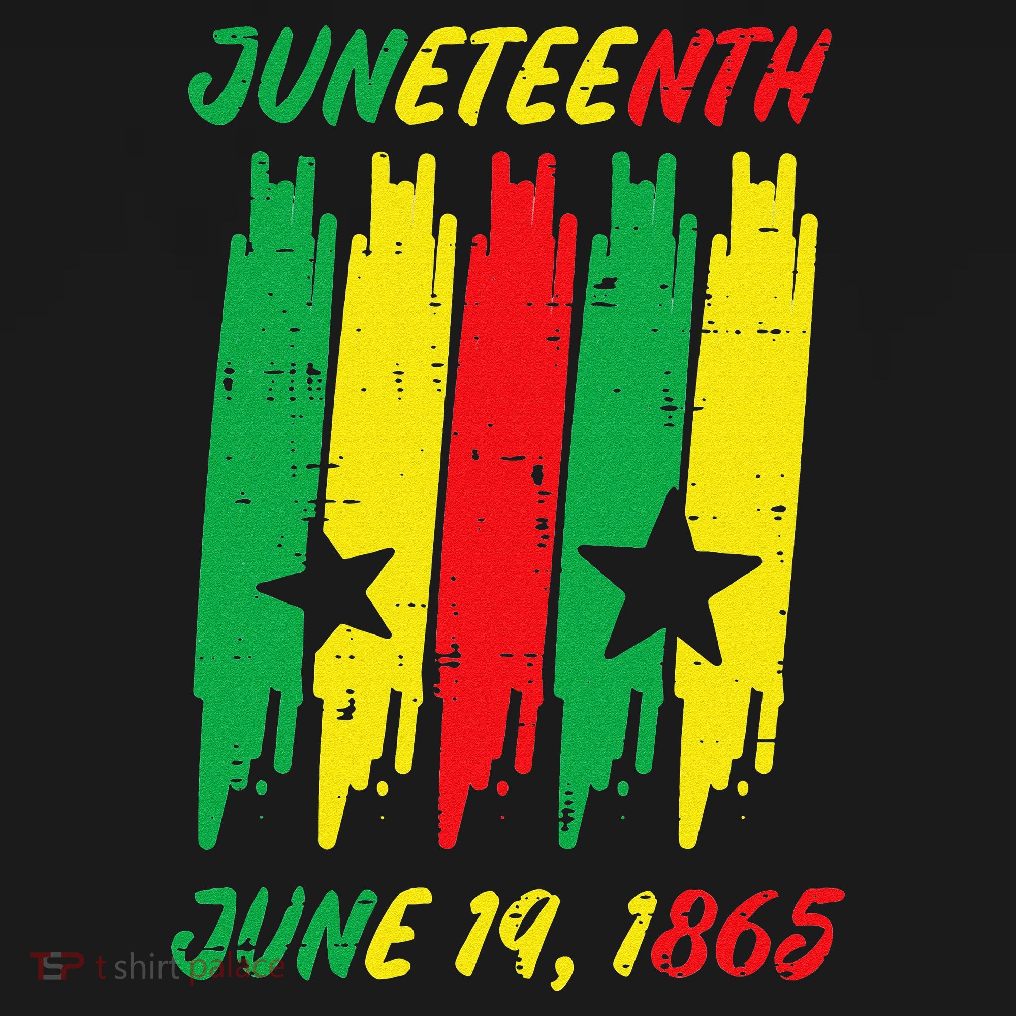 Juneteenth Stripes June 19 1865 Africa Colors T-Shirt