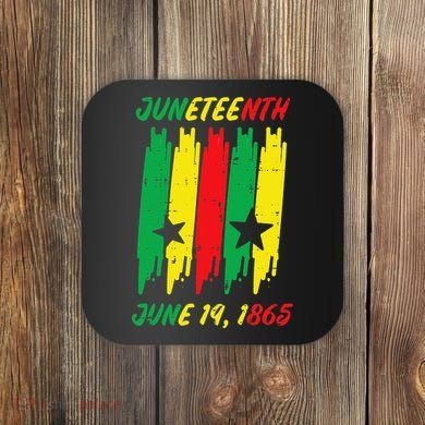 Juneteenth Stripes June 19 1865 Africa Colors Coaster
