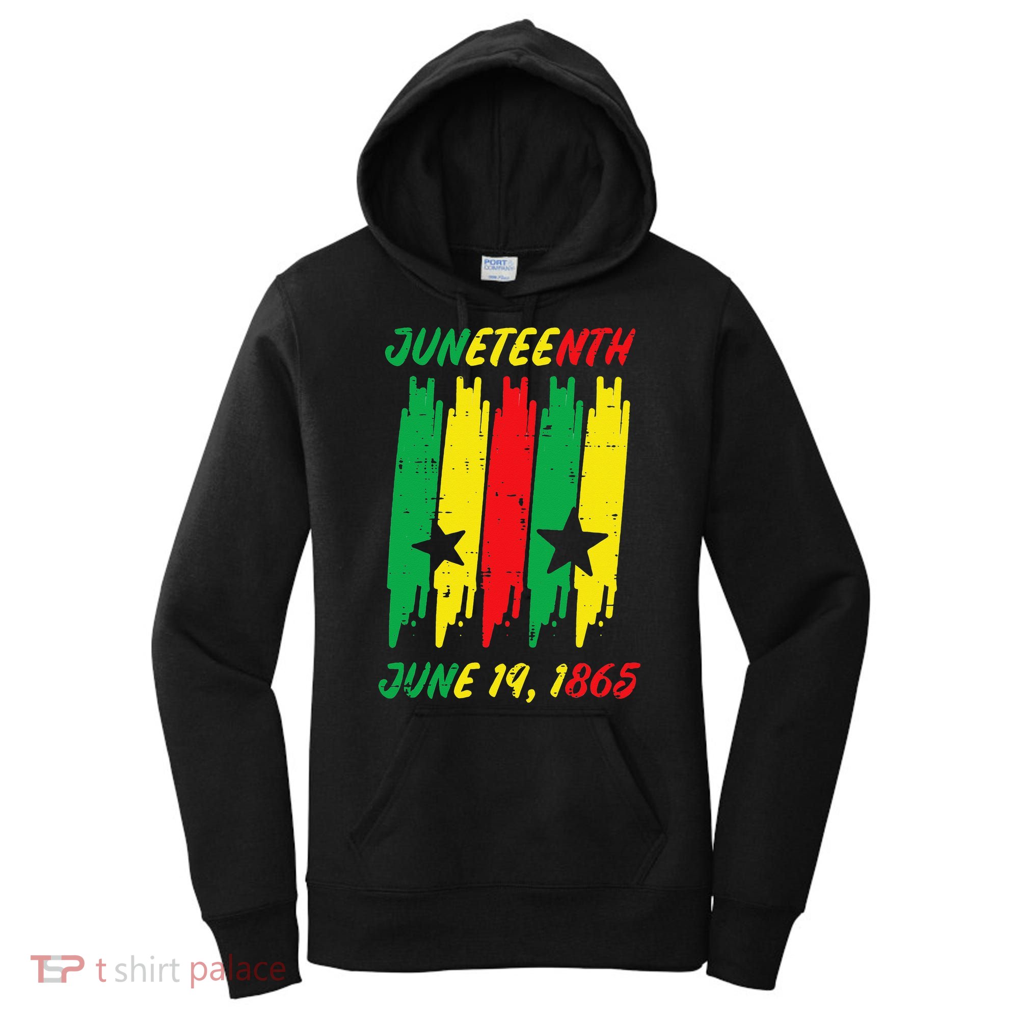 Juneteenth Stripes June 19 1865 Africa Colors Women's Hoodie