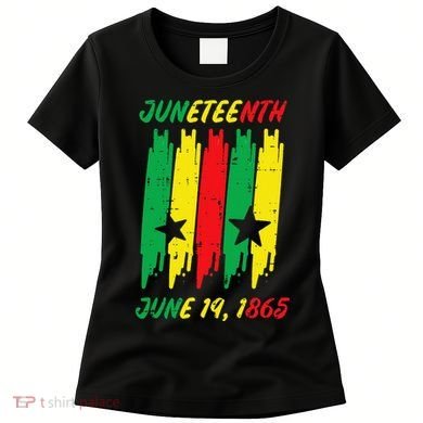 Juneteenth Stripes June 19 1865 Africa Colors Women's T-Shirt