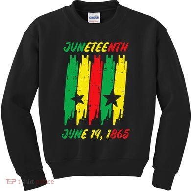 Juneteenth Stripes June 19 1865 Africa Colors Kids Sweatshirt