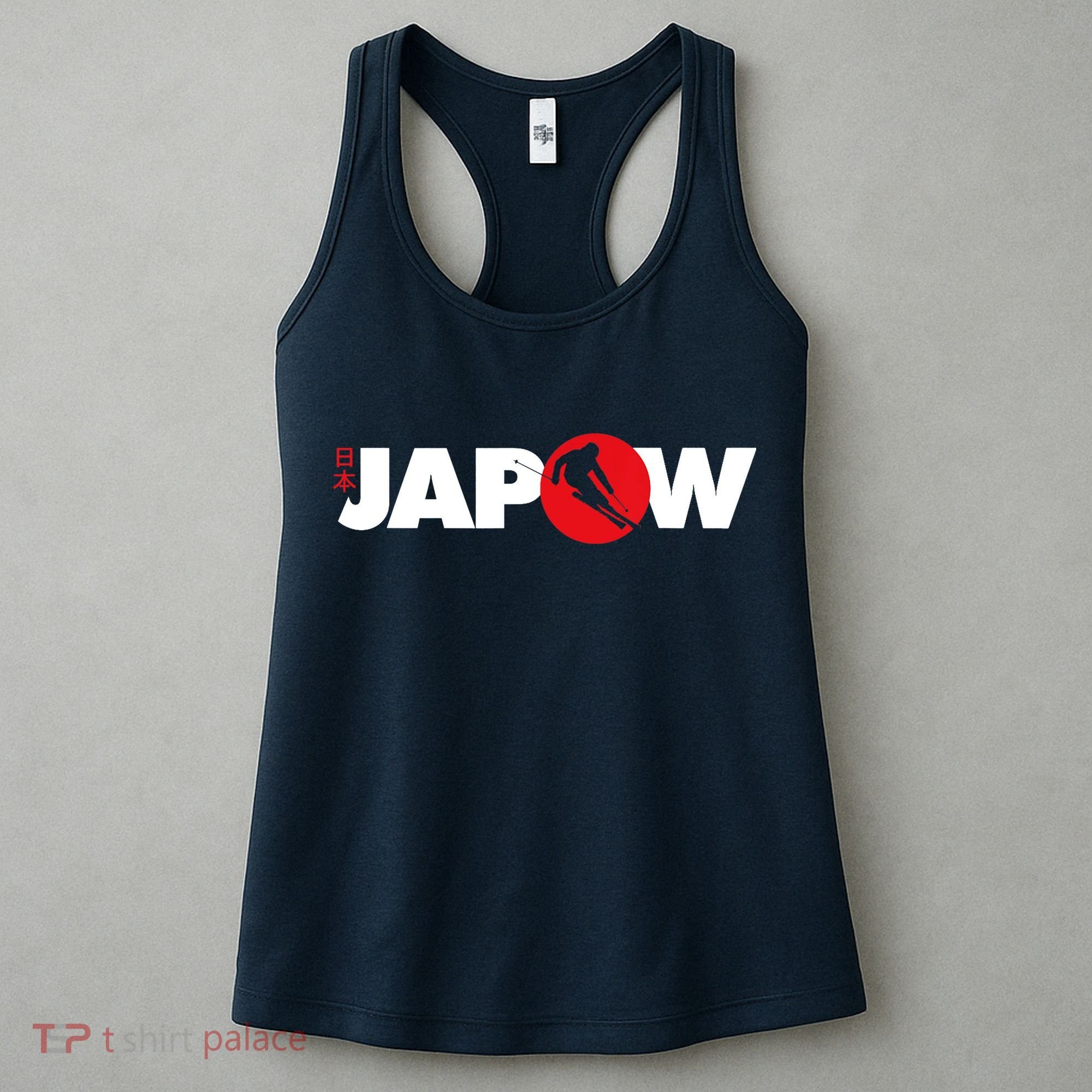 Japan Ski Japow Powder Skiing Japanese Flag Women's Tank Top