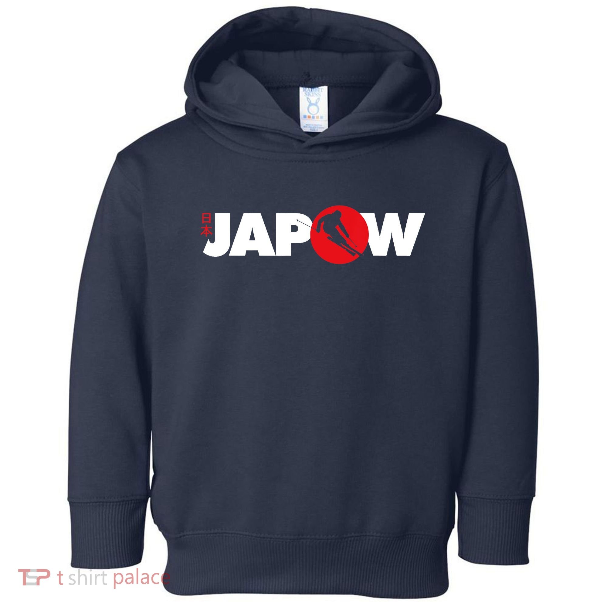 Japan Ski Japow Powder Skiing Japanese Flag Toddler Hoodie