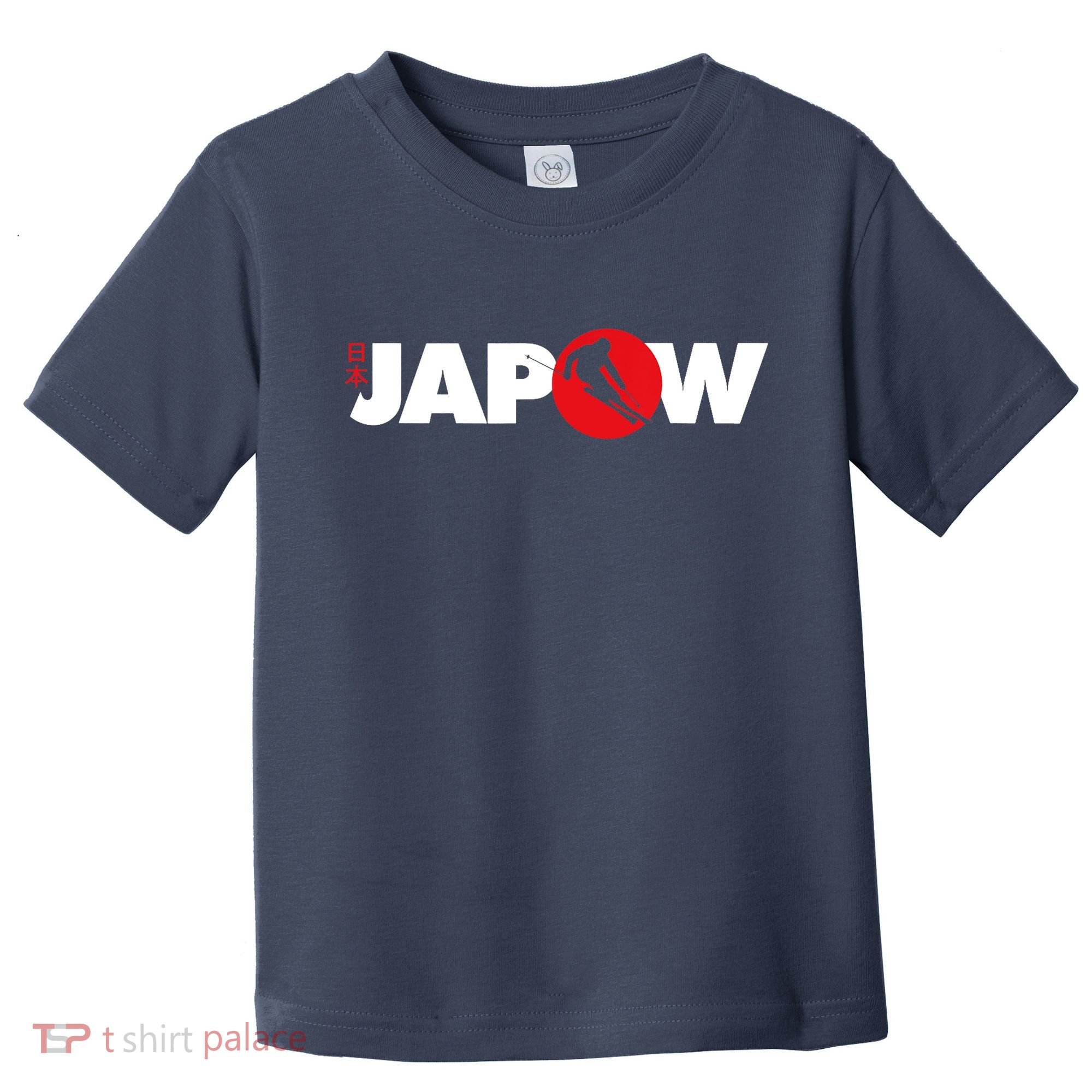 Japan Ski Japow Powder Skiing Japanese Flag Toddler T-Shirt