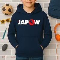 Japan Ski Japow Powder Skiing Japanese Flag Kids Hoodie thumb 2