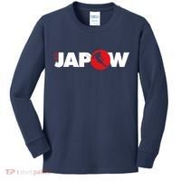 Japan Ski Japow Powder Skiing Japanese Flag Kids Long Sleeve Shirt thumb 0