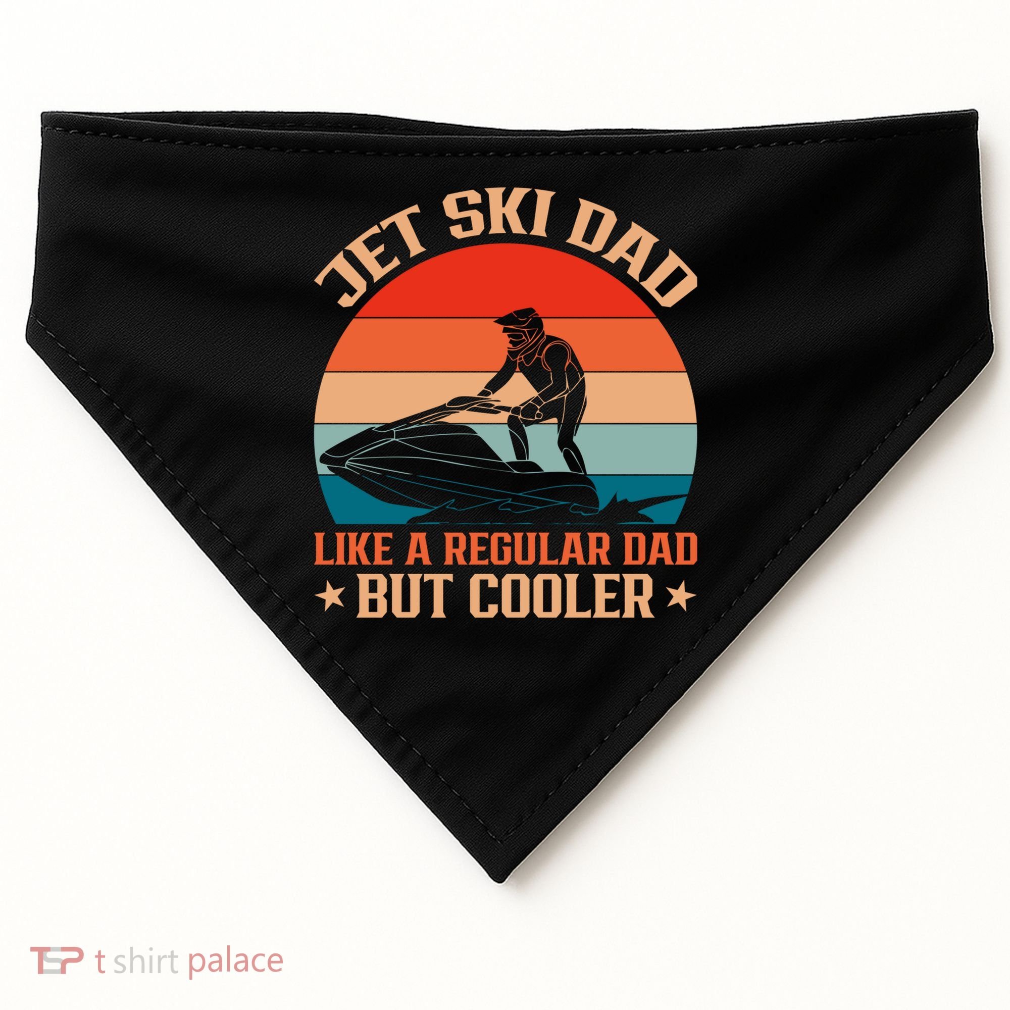 Jet Skiing Jetski Dad Like A Regular Dad But Cooler Gift USA-Made Doggie Bandana