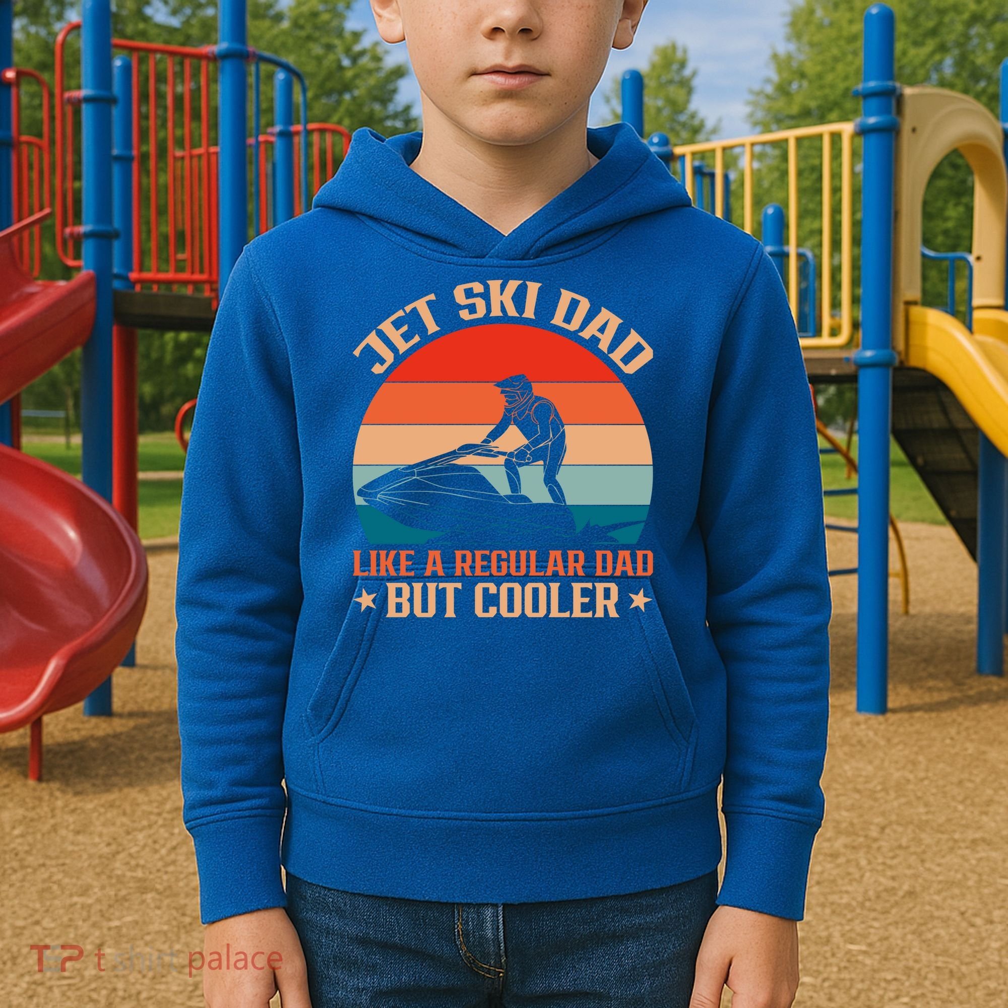 Jet Skiing Jetski Dad Like A Regular Dad But Cooler Gift Kids Hoodie