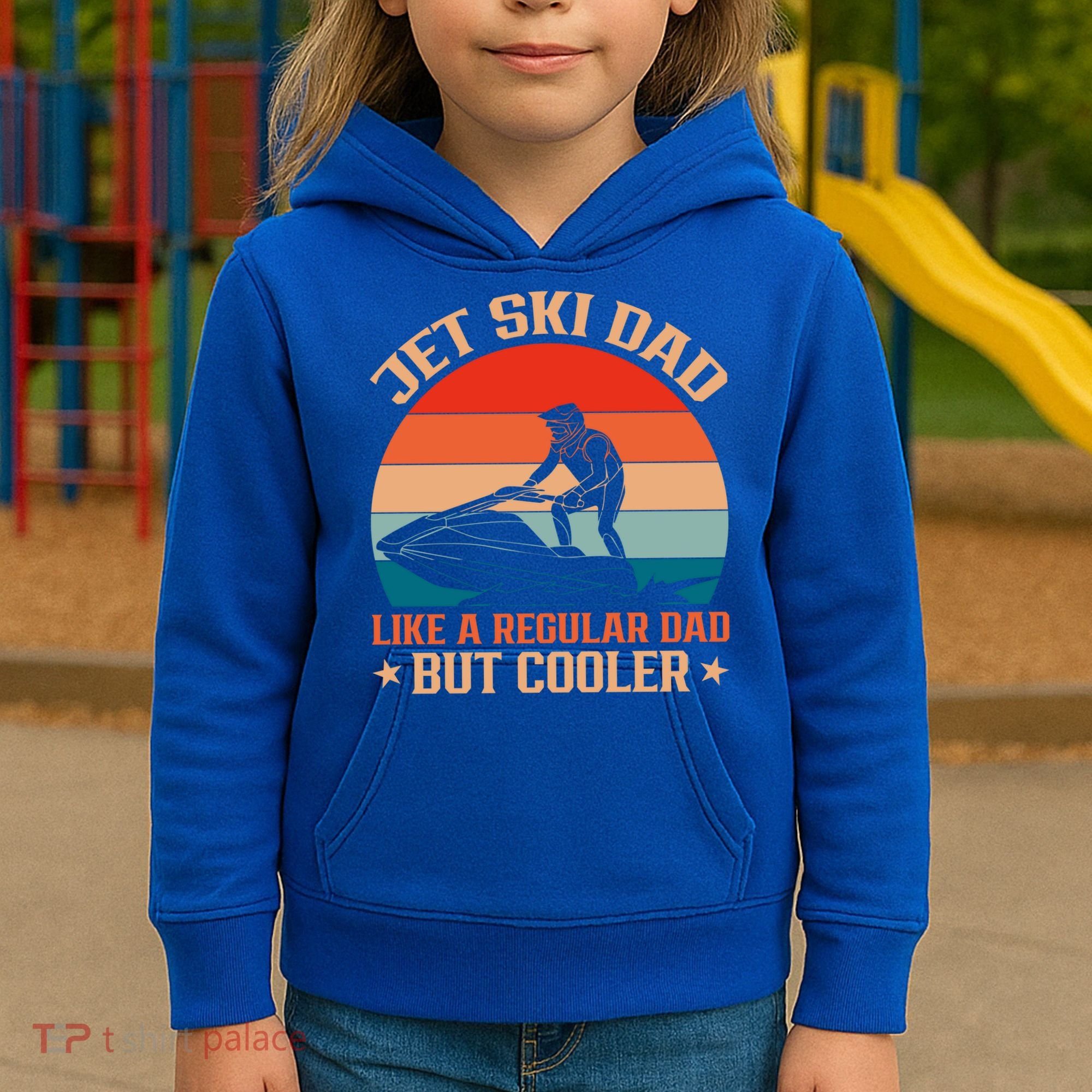 Jet Skiing Jetski Dad Like A Regular Dad But Cooler Gift Kids Hoodie