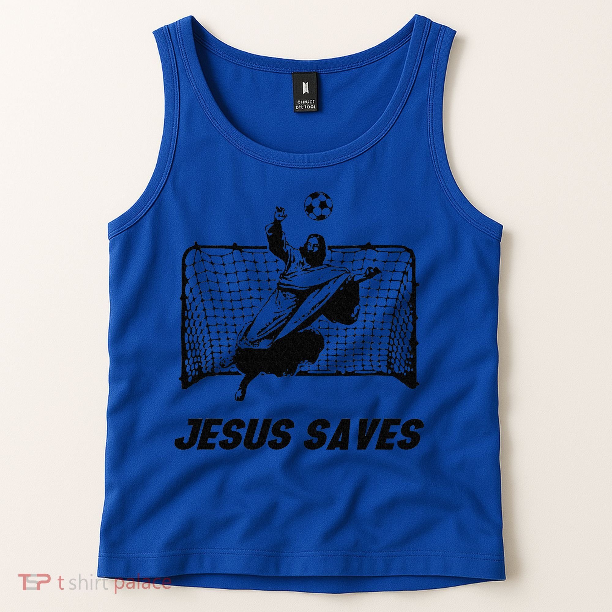 Jesus Saves Jesus Saved Soccer Goal Goalie Tank Top