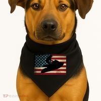 Jet Ski Jet Skier Tee Jet Skiing USA Flag USA-Made Doggie Bandana thumb 1