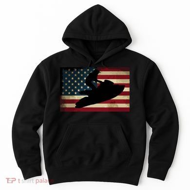 Jet Ski Jet Skier Tee Jet Skiing USA Flag Hoodie