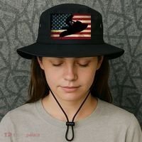 Jet Ski Jet Skier Tee Jet Skiing USA Flag Bucket Hat thumb 3