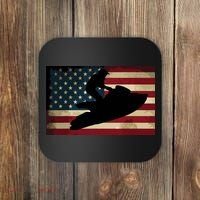 Jet Ski Jet Skier Tee Jet Skiing USA Flag Coaster thumb 0