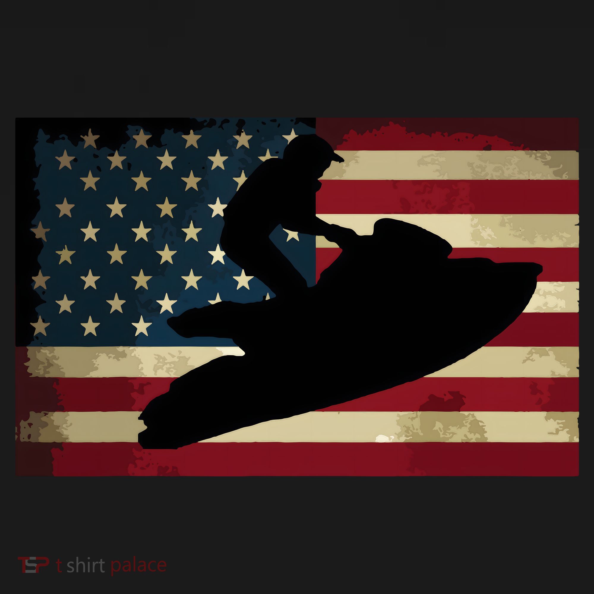 Jet Ski Jet Skier Tee Jet Skiing USA Flag Coaster