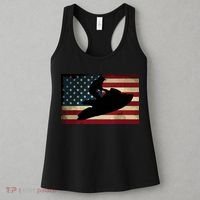 Jet Ski Jet Skier Tee Jet Skiing USA Flag Women's Tank Top thumb 3