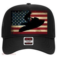 Jet Ski Jet Skier Tee Jet Skiing USA Flag Hat thumb 0
