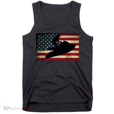 Jet Ski Jet Skier Tee Jet Skiing USA Flag Tank Top