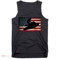 Jet Ski Jet Skier Tee Jet Skiing USA Flag Tank Top thumb 0