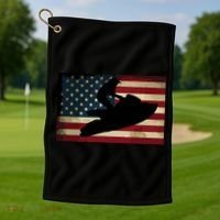 Jet Ski Jet Skier Tee Jet Skiing USA Flag Golf Towel thumb 1