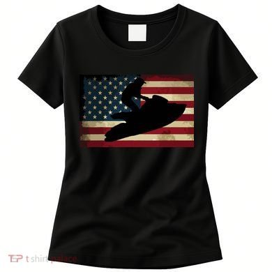 Jet Ski Jet Skier Tee Jet Skiing USA Flag Women's T-Shirt