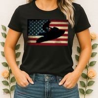 Jet Ski Jet Skier Tee Jet Skiing USA Flag Women's T-Shirt thumb 2