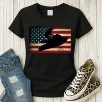 Jet Ski Jet Skier Tee Jet Skiing USA Flag Women's T-Shirt thumb 3