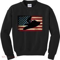 Jet Ski Jet Skier Tee Jet Skiing USA Flag Kids Sweatshirt thumb 0