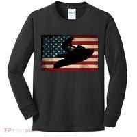 Jet Ski Jet Skier Tee Jet Skiing USA Flag Kids Long Sleeve Shirt thumb 0