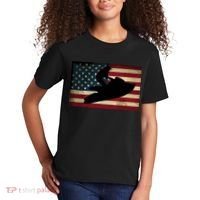 Jet Ski Jet Skier Tee Jet Skiing USA Flag Kids T-Shirt thumb 2
