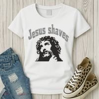 Jesus Shaves Women's T-Shirt thumb 3