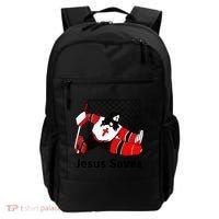 Jesus Saves Jesus Saved Hockey Funny Gift Backpack thumb 0