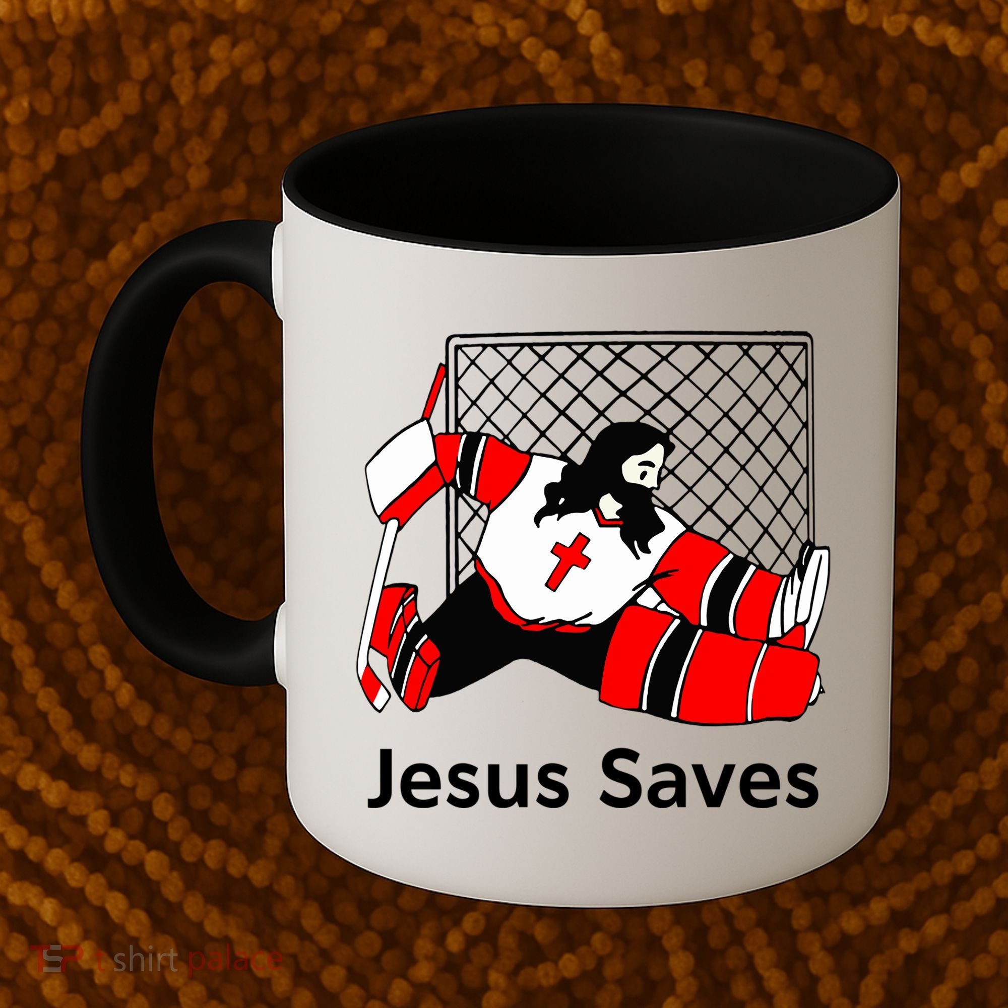 Jesus Saves Jesus Saved Hockey Funny Gift Coffee Mug