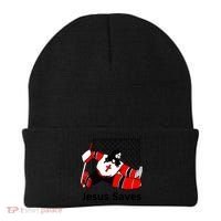 Jesus Saves Jesus Saved Hockey Funny Gift Beanie thumb 0